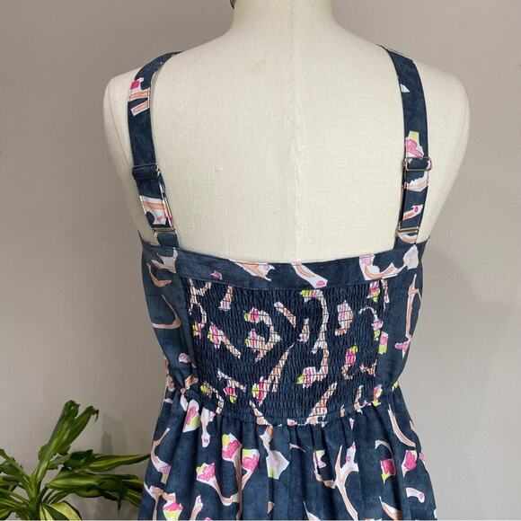 CAbi Aurora Maxi Dress Blue Abstract Halter Neck Sleeveless Boho Size 6 - Picture 6 of 9